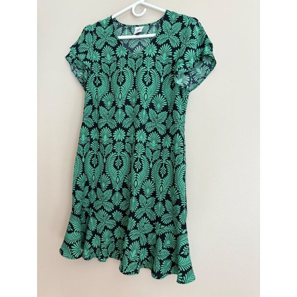 cAbi Palmette Tropical Print Mini Dress Navy/Green Size Small - Picture 5 of 13